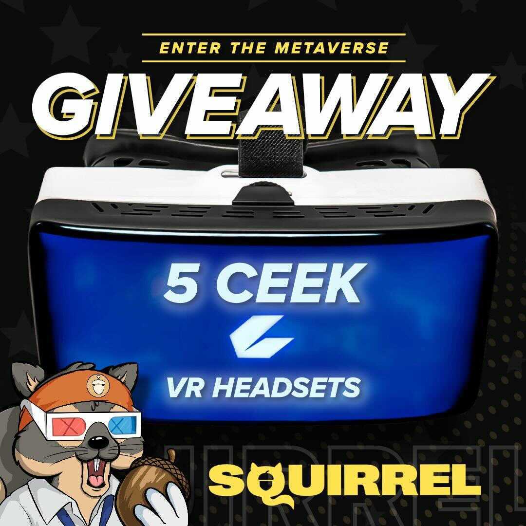 🐿️ SPECIAL GIVEAWAY 🥜

We partnered with <a href="/CEEK/">Ceek</a> to give away FIVE #CEEKVR Headsets!

✅ Follow <a href="/squirrel_wallet/">Squirrel Technologies 🥜🐿</a> and <a href="/CEEK/">Ceek</a>
✅ Like and RT this Tweet
✅ Join Discord → discord.gg/invite/squirre…

Winners will be chosen at random. Good luck! 🤩

#nfts #CeekVR #vrheadset #NFTdrop #NFT