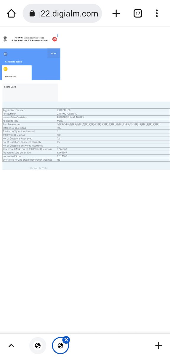 mepktiwary's tweet photo. We demand REVISED RESULT. Make CBT1 QUALIFYING and not DECIDING stage.
Students appeared to pass the CBT1 exam and not to prove their MERIT in CBT1.Publish NTPC IMPROVED RESULT.
Gross INJUSTICE. 
@RailMinIndia @AshwiniVaishnaw
@PMOIndia
 #RRBNTPC_Scam https://t.co/1NTZyytVd6