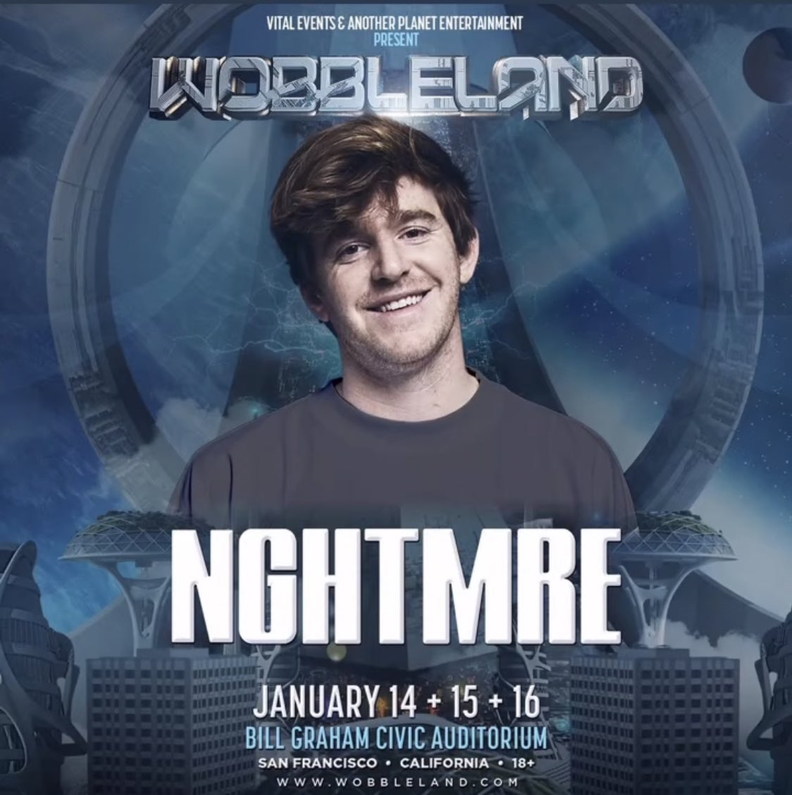 TeamNGHTMRE's tweet photo. NGHTMRE is closing out main stage tonight (11:45 PM-1 AM) @ Wobbleland SF. Who will we see there 👀

As always, if you would like us to post your pictures or videos from the night, make sure to tag us 🔮 https://t.co/HRT4EVgChB