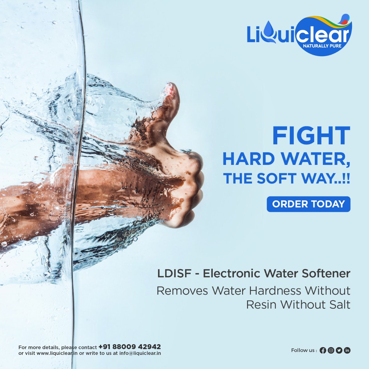 liquiclear's tweet photo. Protect yourself from the hard water with the power of LDISF - An electronic water softener... 

#liquiclear #LDISF #waterpurifier #WaterSoftener #healthyliving #healthyskin https://t.co/CqVTOJ9cUm