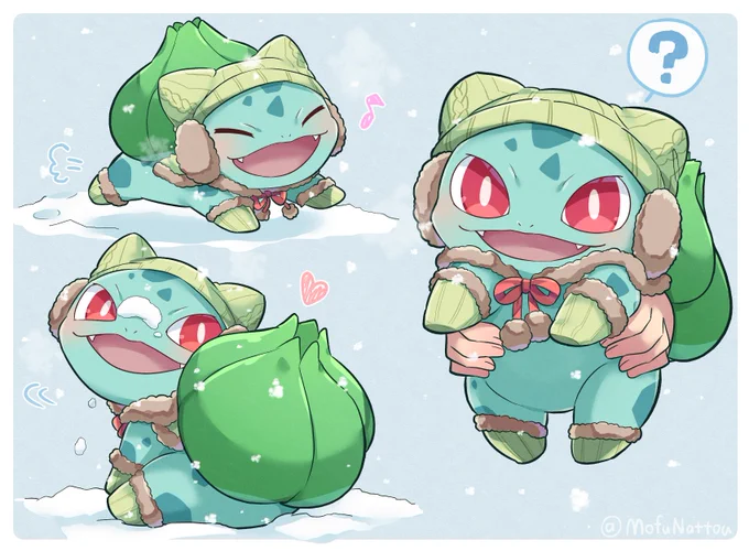 フシギダネ、初めての雪❄ 