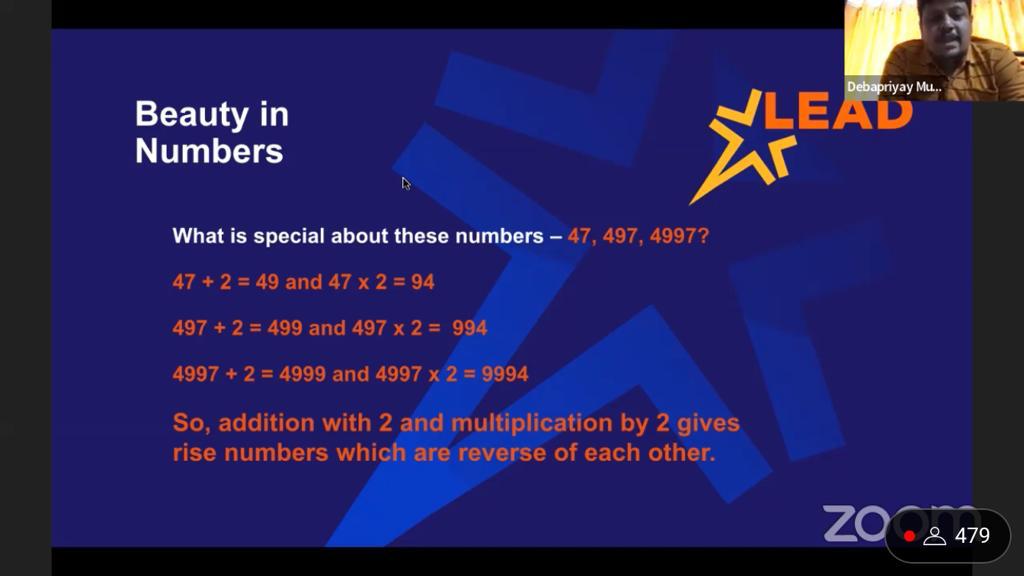 leadgroupindia's tweet photo. Addition with 2 & multiplication with 2 gives rise to numbers which are reverse of each other.
47+2 = 49 & 47x 2 = 94
497+2= 499 & 497x2= 994
-Debapriyay Mukhopadhyay
@GanitCharcha
#LEADMasterClass #MasterClass #LEAD #AlwaysInTheLEAD #MentalMaths #Math #Mathematics #Parents https://t.co/FOJKeIalIJ