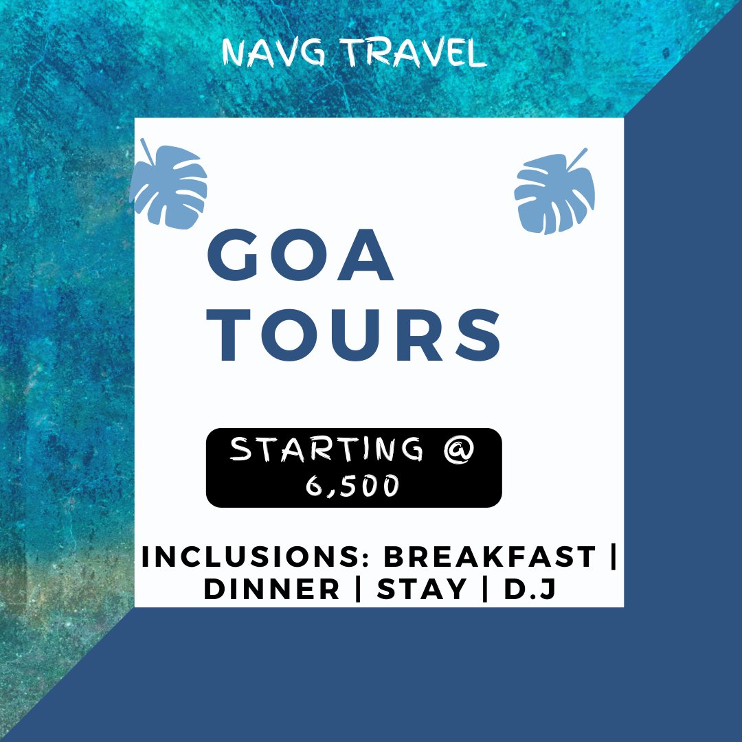 NavgTravel's tweet photo. Enjoy the sunshine, swim in the sea, and breathe the fresh air. You can get all of these in Goa. Call us at 8285125402 for bookings.

#goa #goadiaries #travelindia #incredibleindia #navgtravel #traveling #adventure #seafood #exploreindia https://t.co/ZkR8tnvydh