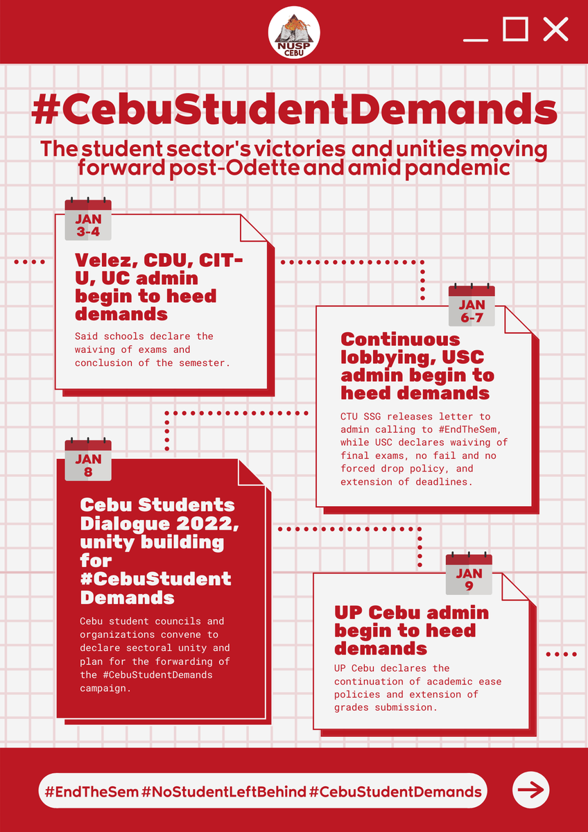 NUSPCebu's tweet photo. PAGPUPUGAY SA SUGBOANONG ESTUDYANTE!

#EndTheSem
#NoStudentLeftBehind
#CebuStudentDemands

READ FULL STATEMENT:
https://t.co/HmWvdvpIic https://t.co/DmiB2q4Fkk