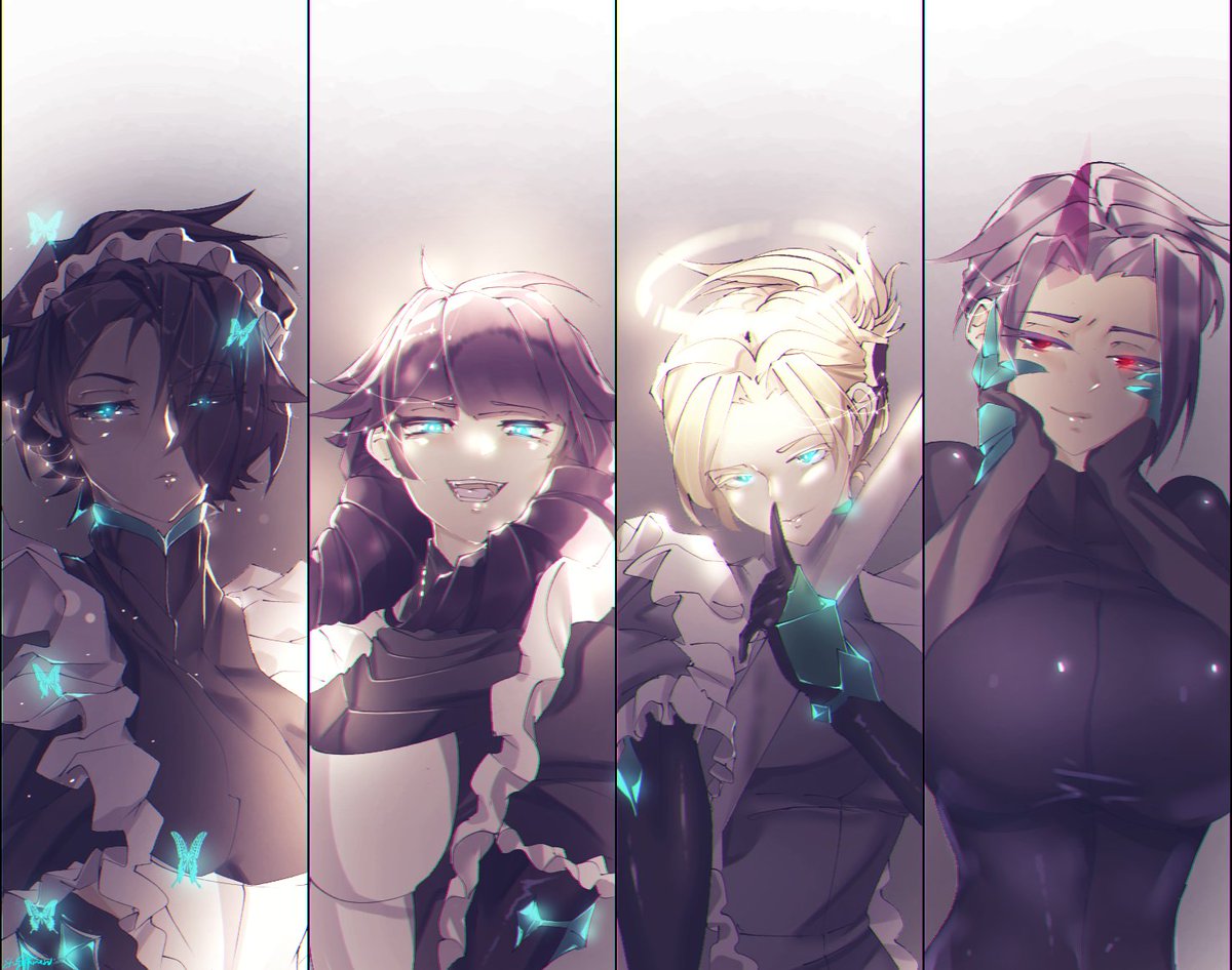 Shiigamisu's tweet photo. Maids 4/32- Left-Right

Scarlet Lilliana Veyron
Akame Haise Veyron
Belle Vie Fiora
Baal Dawnstar 

-The Celestial Four, powerful with wrong programming.
#Maids #Owncharacters #LightNovel https://t.co/vdjQcNEVoD