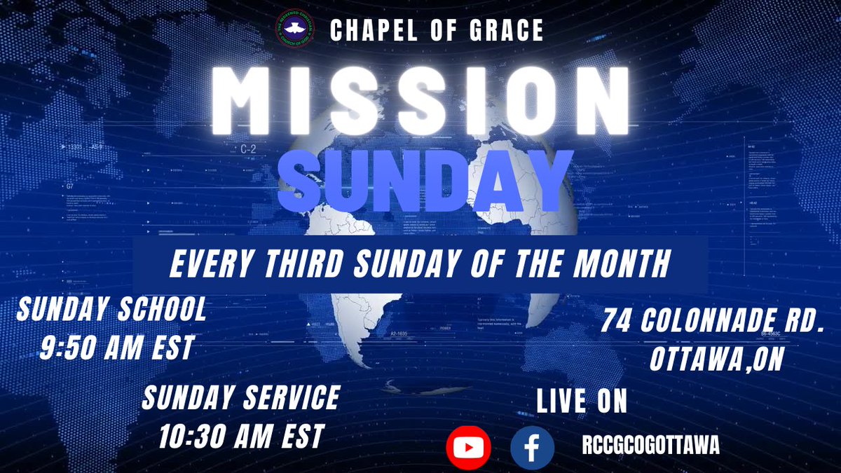 RCCGCOGOttawa's tweet photo. Join us for our Mission Sunday. #rccgcogottawa #rccg #discoveringpotentials #fulfillingdestinies https://t.co/cjQhK9mSdZ