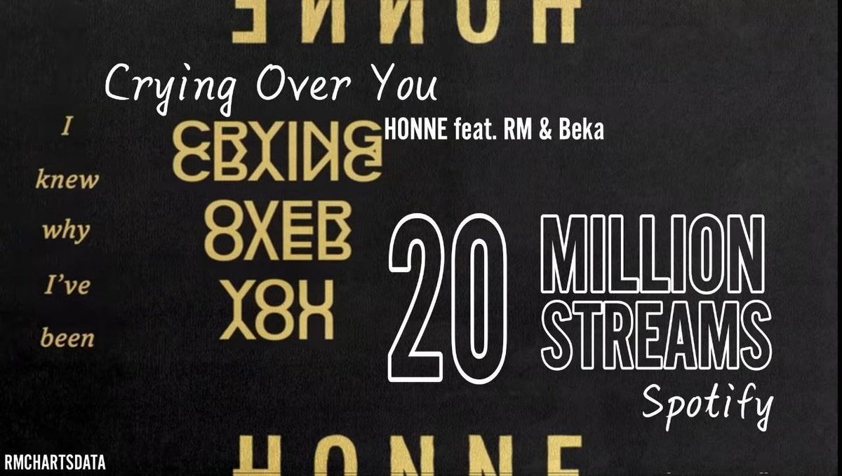 armysyoungforev's tweet photo. Crying Over You" by #hellohonne feat. #RM & Beka has surpassed 20M #StreamsOnSpotify
" Tokyo has surpassed 52M #StreamsOnSpotify #RM #NAMJOON
#Revistadetae @BTS_twt #ArmysYoungForeverUSA @revistadetae #ArmysYoungForEver https://t.co/NcueMGhU4K