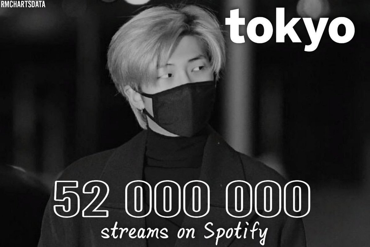 armysyoungforev's tweet photo. Crying Over You" by #hellohonne feat. #RM & Beka has surpassed 20M #StreamsOnSpotify
" Tokyo has surpassed 52M #StreamsOnSpotify #RM #NAMJOON
#Revistadetae @BTS_twt #ArmysYoungForeverUSA @revistadetae #ArmysYoungForEver https://t.co/NcueMGhU4K