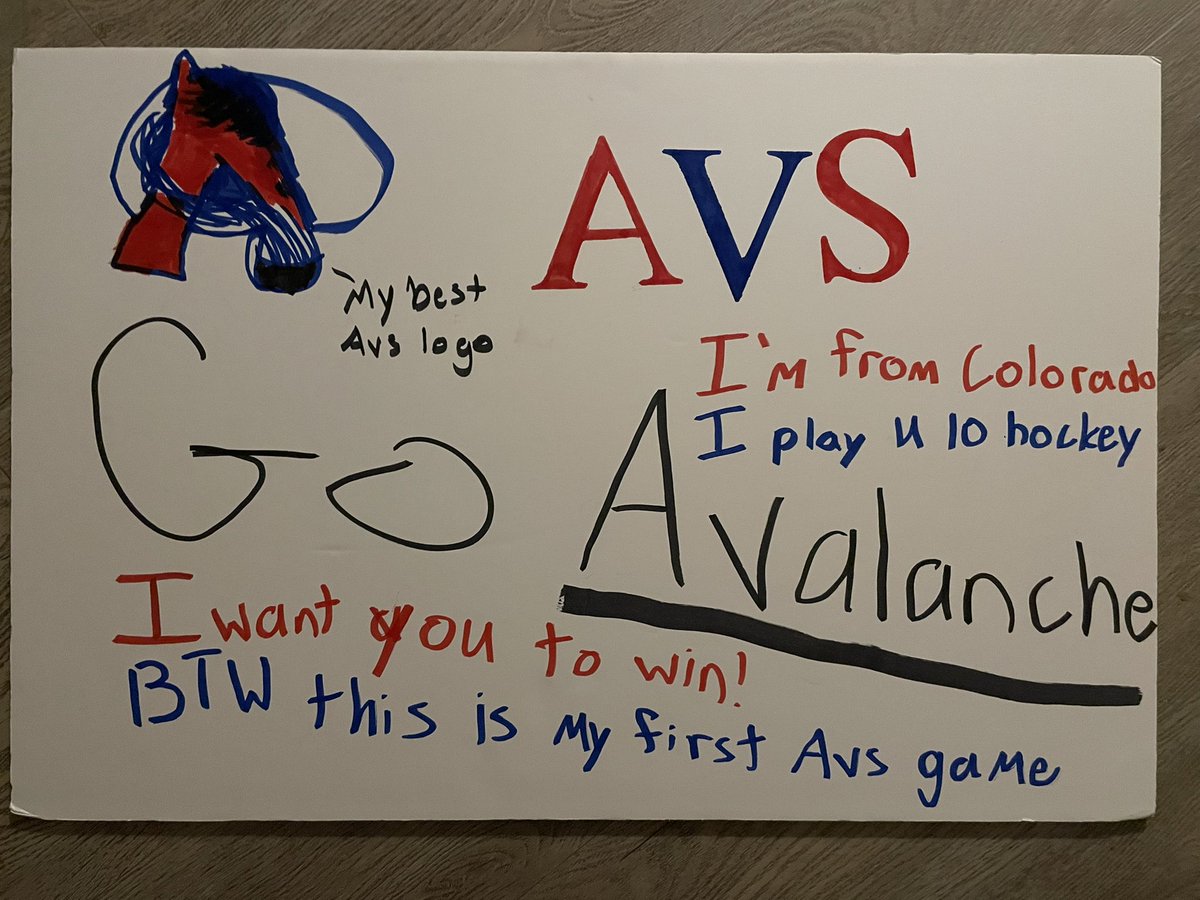joybelfoure's tweet photo. Livy’s first Avs game!! That’s my girl!! #bigdreams #donotlistentoyourbrother #GoAvsGo #coloradoavalanche @Avalanche https://t.co/1QfgcNOvgF