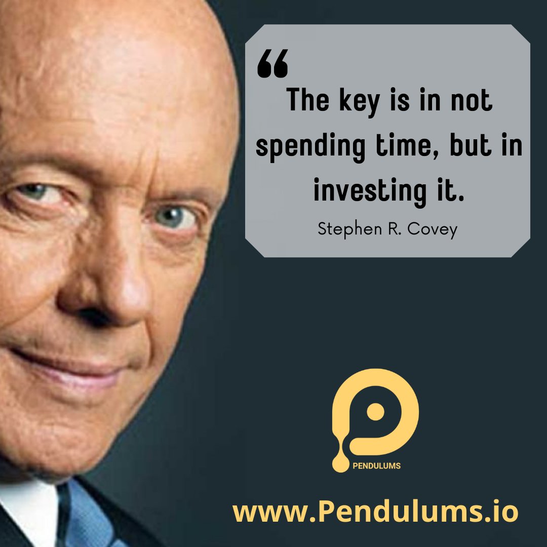 The key is in not spending time, but in investing it.

- Stephen R. Covey

You can use Pendulums #timetracker app on desktop(#linux,#mac,#windows) and #Android

 #timetracking  #timemanagement   #startups  #opensource #success #productivity  #freelancer #entrepreneurs #quotes