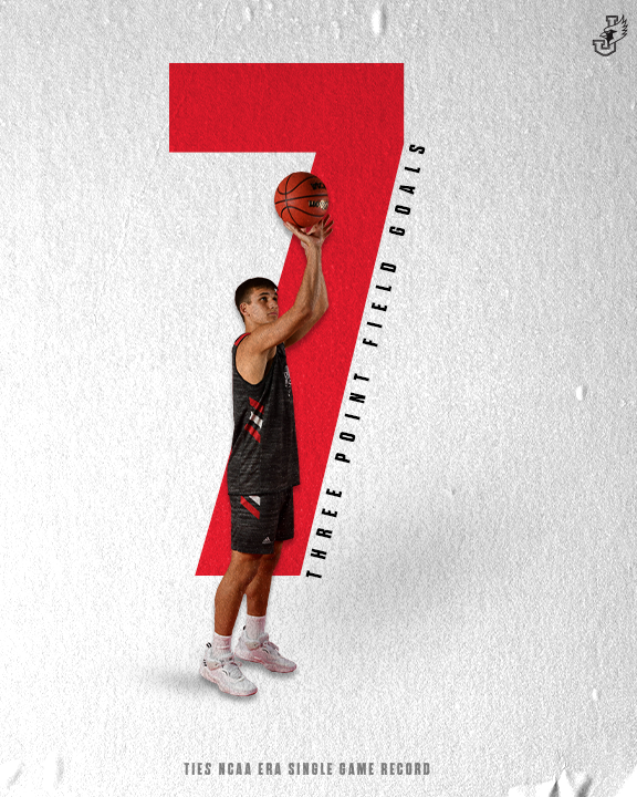 Adding a name to the record list! 

Jordan Jermain becomes the fifth player in the NCAA era with seven three pointers in a single game.