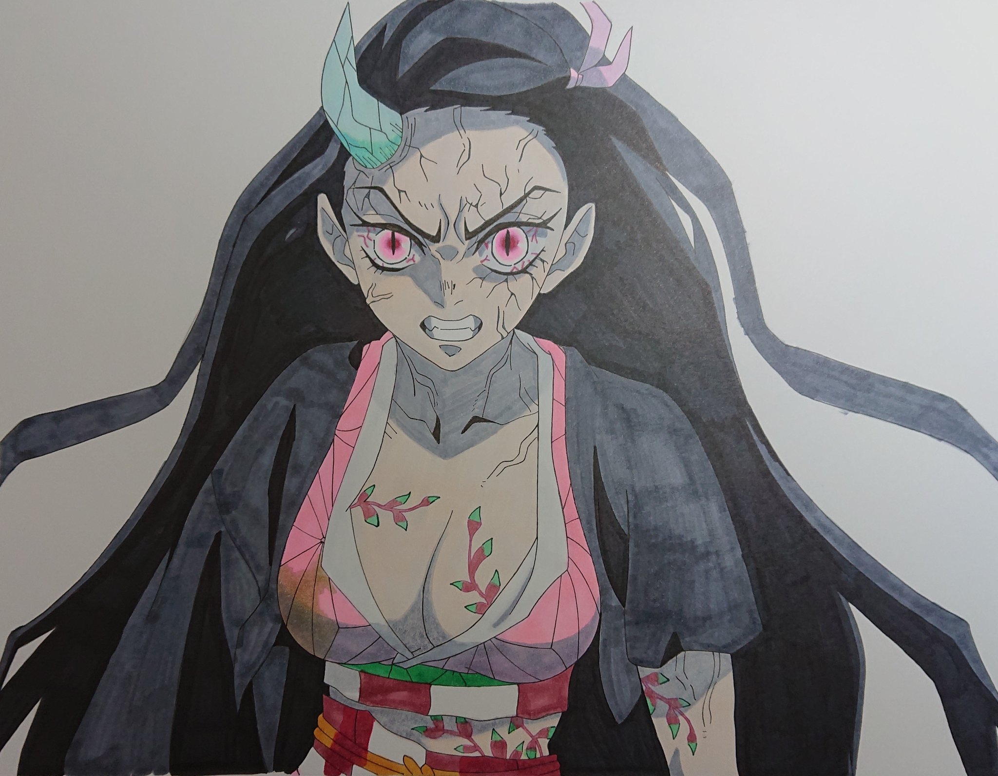 手描きイラスト】竈門禰豆子 鬼滅の刃