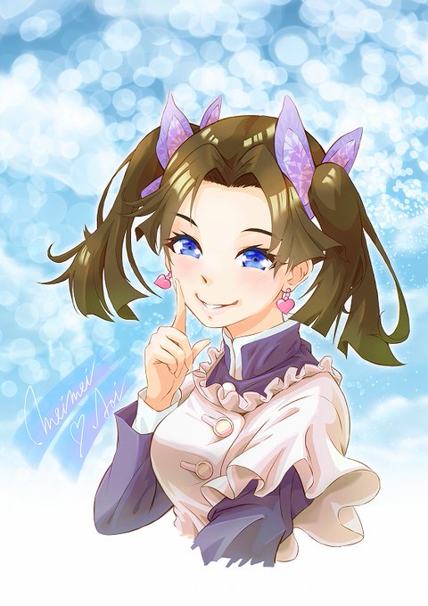 AK_illustさんがTwitterに投稿した神崎アオイ(鬼滅の刃)のイラスト。