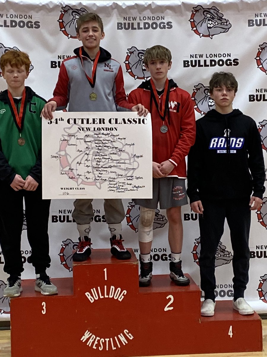 ActivitiesNlhs's tweet photo. The Bulldogs finished 7th as a team at the Cutler Classic. Tournament champions were Wyatt Magolski (106) and De Ross (220). Thank you to all of the workers and volunteers that made today a well run invite. https://t.co/p6UzcwZrMm