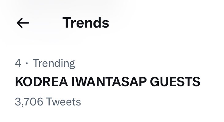 Road to four thousand tweets 

KODREA IWANTASAP GUESTS