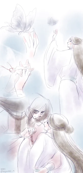 #花憐日和ワンドロ「銀蝶」

今回はきっかり1時間で描いた!
#天官賜福  #天官賜福アニメ #TGCF #花怜 