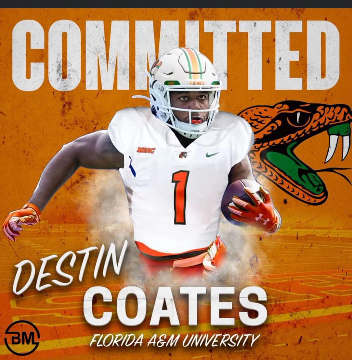 Florida A&amp;M University Lands Offensive transfer from Georgia State University
* Destin Coates
* RB  5-11"   200 lbs
* Rickards High School
  Tallahassee Florida