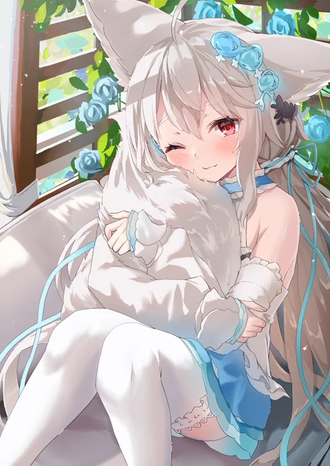 私のしっぽ、モフモフで気持ちいいんだよ?
#Skeb 
