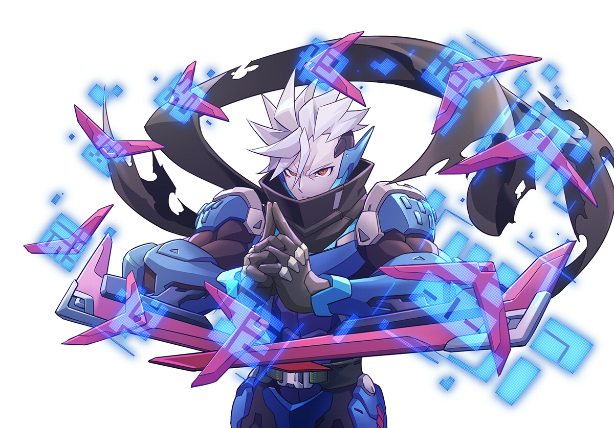 Inti Creates Official 白き鋼鉄のx イクス 2 ボス スラグ ワイルドフラッシュ は ブーメランで敵を翻弄し そのスキに素早く居合斬りを行う トリッキーな動きは予測が困難 F ファイ シュート は 二つのブーメランを投げ キャッチした