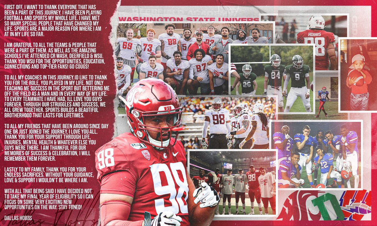 Dhobbs92's tweet image. Hanging up the cleats. Thank u to everyone that has been a part of this journey so far. Much love to u all. Big thank you to @CRWarriorFB @DABigGreenFB @WSUCougarFB for the tremendous opportunities. Love u Coug Nation. Don't worry something is on the way &amp;amp; I'm staying real close.