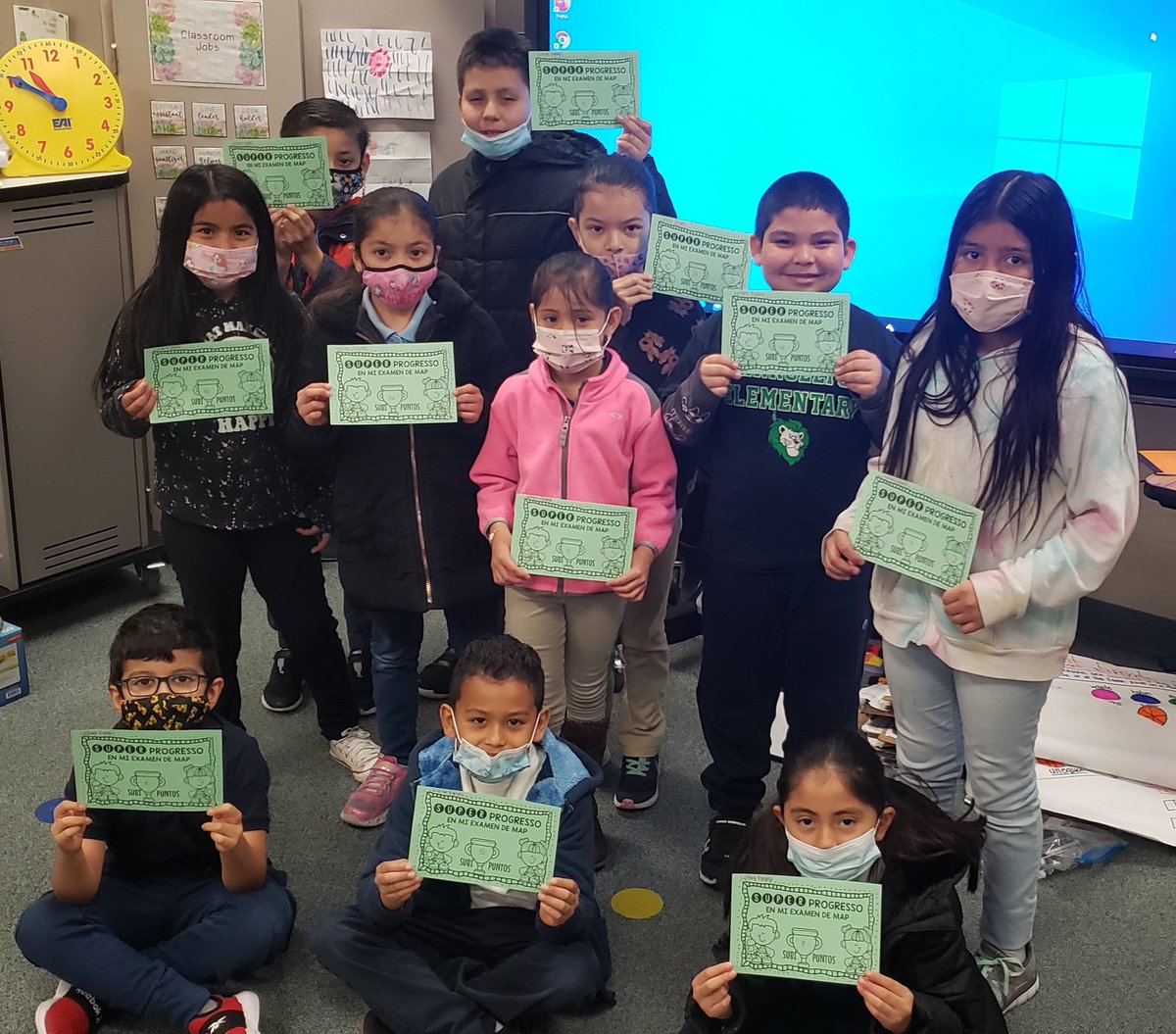 MsPRangel's tweet photo. So proud of these kiddos! They grew on their reading MAP! @CarrolltonElem #CElionpride https://t.co/RJxRVGhFc1