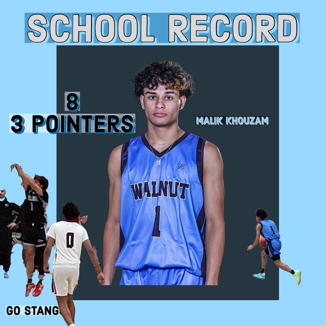Congratulations to junior guard Malik Khouzam for setting the school record for most 3’s in a game with 8.