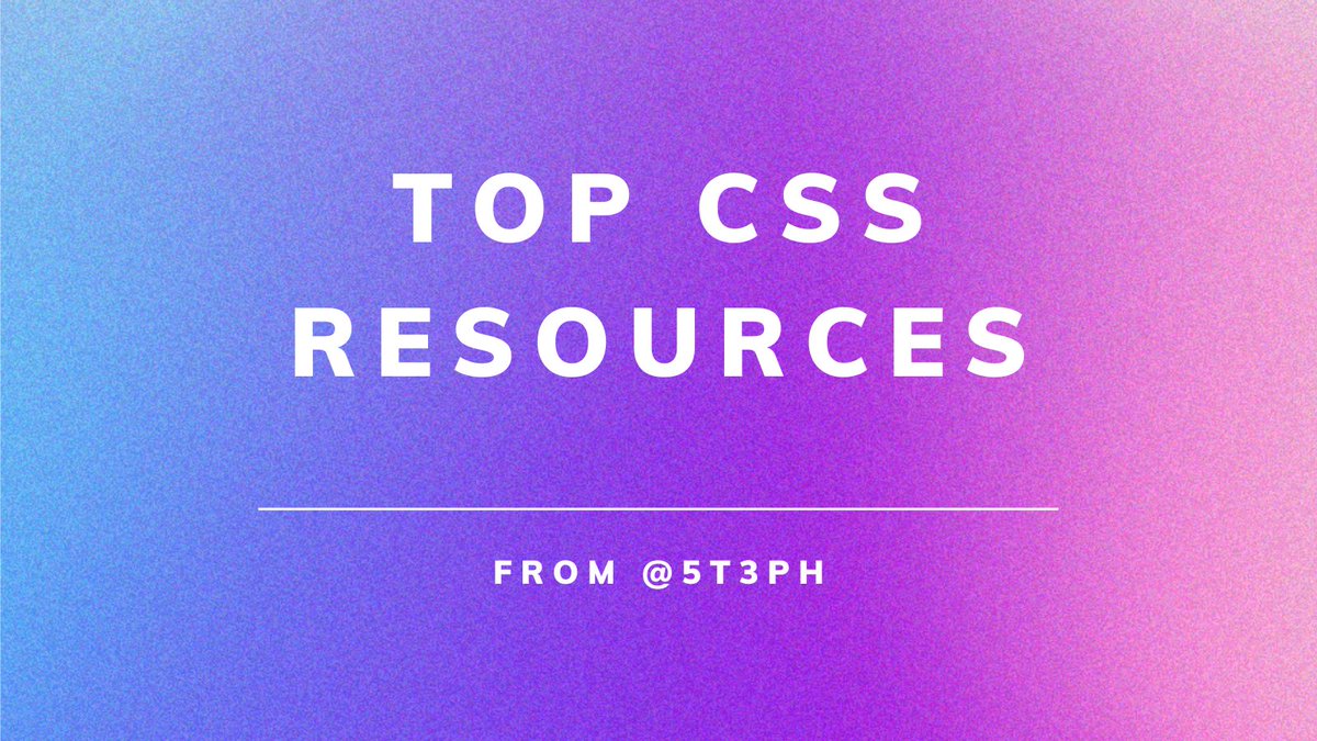 ✨ Hello to all the new folks!

Here are my top CSS resources:

- In-depth tutorials: ModernCSS.dev
- Quick copy snippets: SmolCSS.dev
- Playground for practicing your CSS: StyleStage.dev

+ courses, tools, writing, &amp; events: ThinkDoBeCreate.com