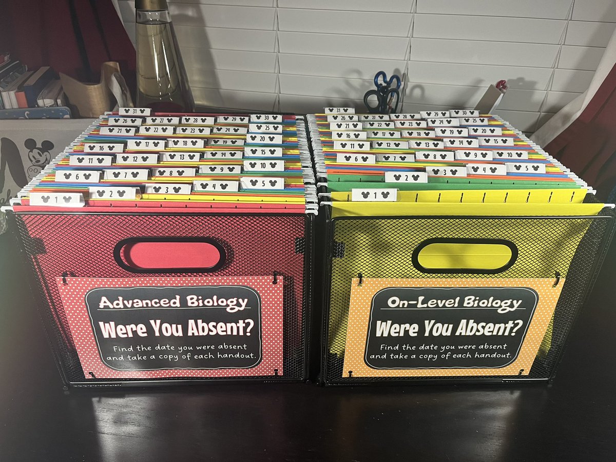 This afternoon’s project was redoing my absent work folders and making absent work crates instead. Fingers crossed that this works better!! 🤞🏻🤞🏻🤞🏻 #biologyteacher #STEMeducation #tacoboutscience #steminstitute