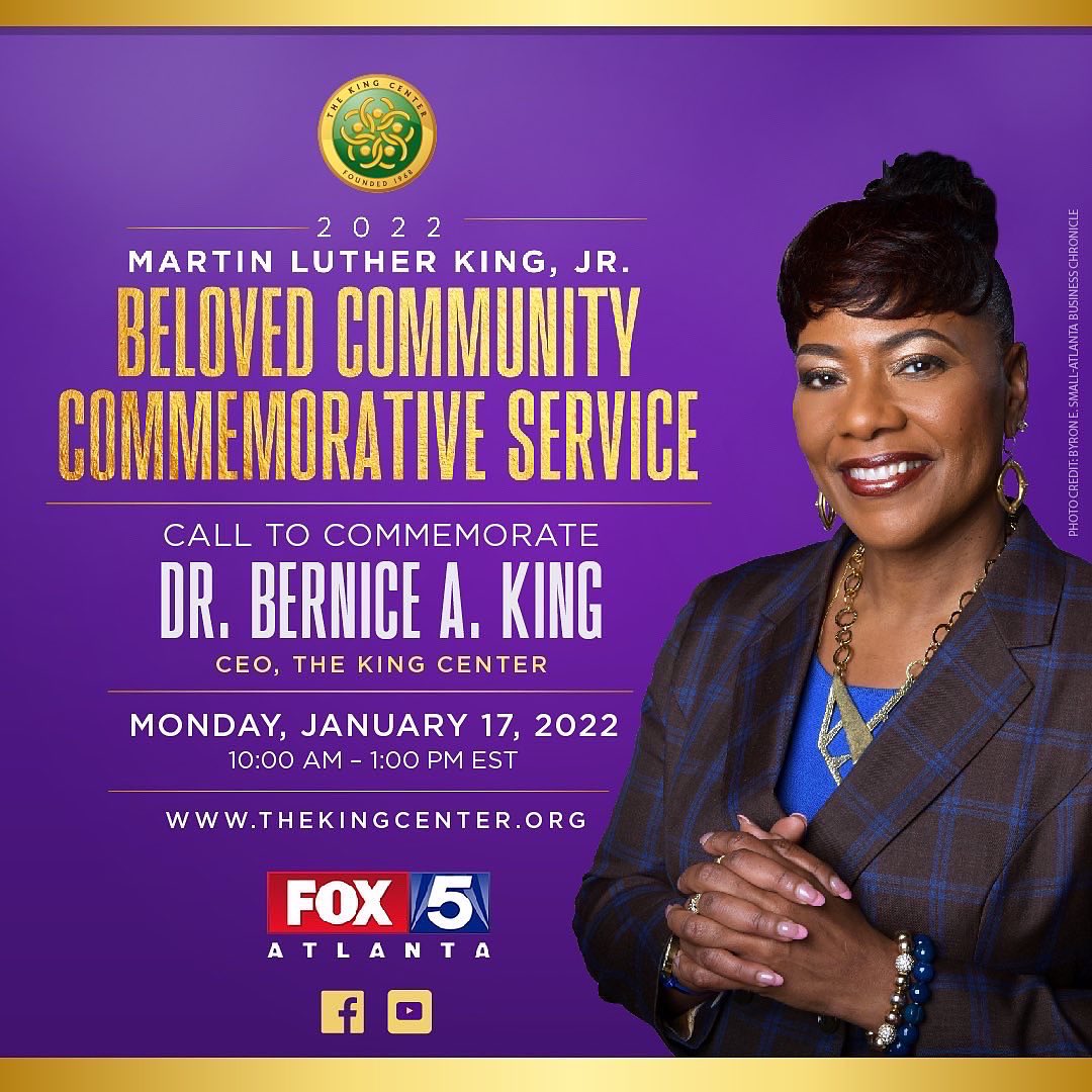 This #MLKDay, there is a word that will galvanize us for the work. 

Monday, 10am ET
Call to Commemorate: <a href="/BerniceKing/">Be A King</a> 
Keynote: <a href="/PB_Curry/">Presiding Bishop Michael Curry</a> 
Streaming: <a href="/fox5atlanta/">FOX 5 Atlanta</a>, thekingcenter.org, #YouTube, #Facebook

#ShiftingPriorities #BelovedCommunity #MLKGlobal #MLKDay2022 #MLK