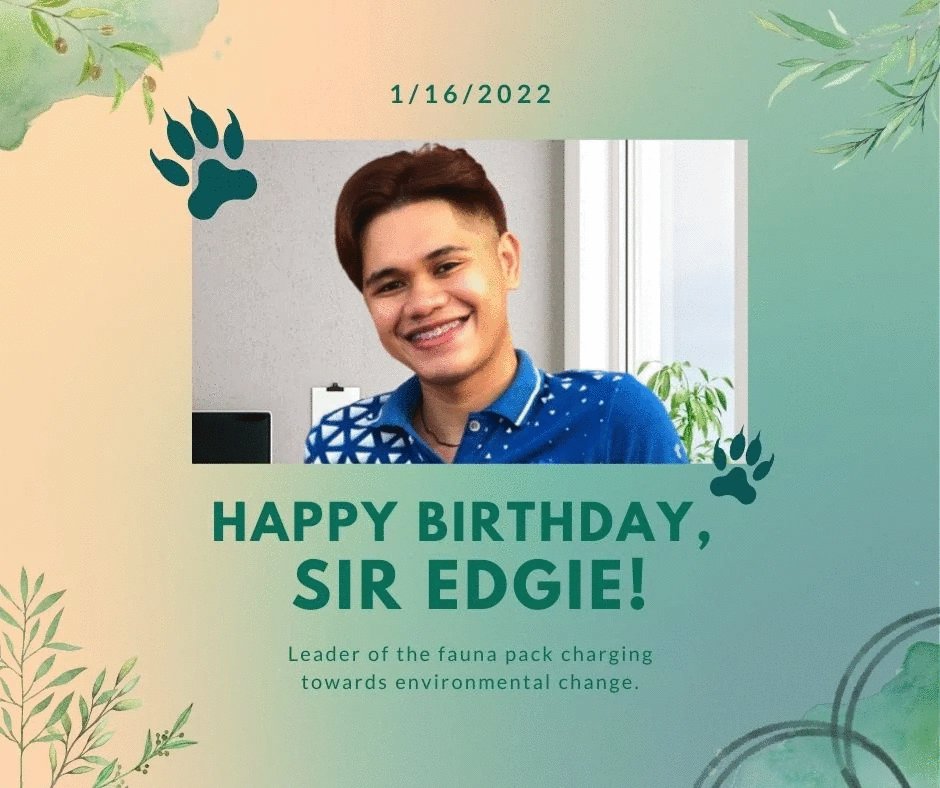 EcoteneoFauna's tweet photo. Sweet 16 parin ngayong 2022!🧁 

Happy Birthday to our one and only, Ecoteneo Fauna Club Moderator, Sir Edgie Tadena, here's to more blessed and joyous birthday's sir! Together, let's care for all that exists❤️🎉

#HappyBirthdaySirEdgie
#LeaderoftheWolfPack
#EcoteneoFaunaPresents https://t.co/0894MZtAXt
