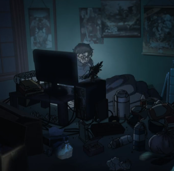 shittyanimedets's tweet photo. In Mushoku Tensei: Jobless Reincarnation (2021), the main character is shown playing the video game Guilty Gear XX in his previous life. This contradicts the fact that he was also a useless, overweight deadbeat, as GGXX players are all gigachads. https://t.co/MPxlckXYMN