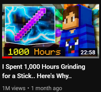 realRageTrain's tweet photo. My first Skyblock video to ever hit 1 million views! 🎉

I spent a ton of time trying to figure out how to get this one to appeal to a larger audience so I'm super stoked with this result😄 https://t.co/iNsnOD0m1h
