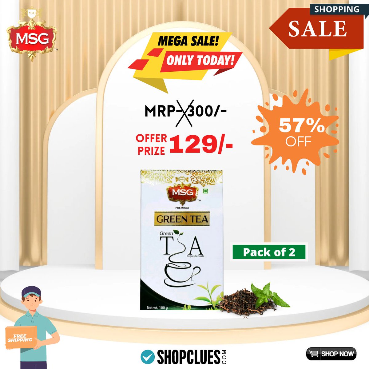 MSGAllTrading's tweet photo. ππ Deal of the dayππ
β
β
β
ββ
msg premium green tea (pack of 2 x 100) 200g For βΉ129
https://t.co/qCvUeXYfim
#MSGGreenTea
#Sale https://t.co/O4W92P8vDz