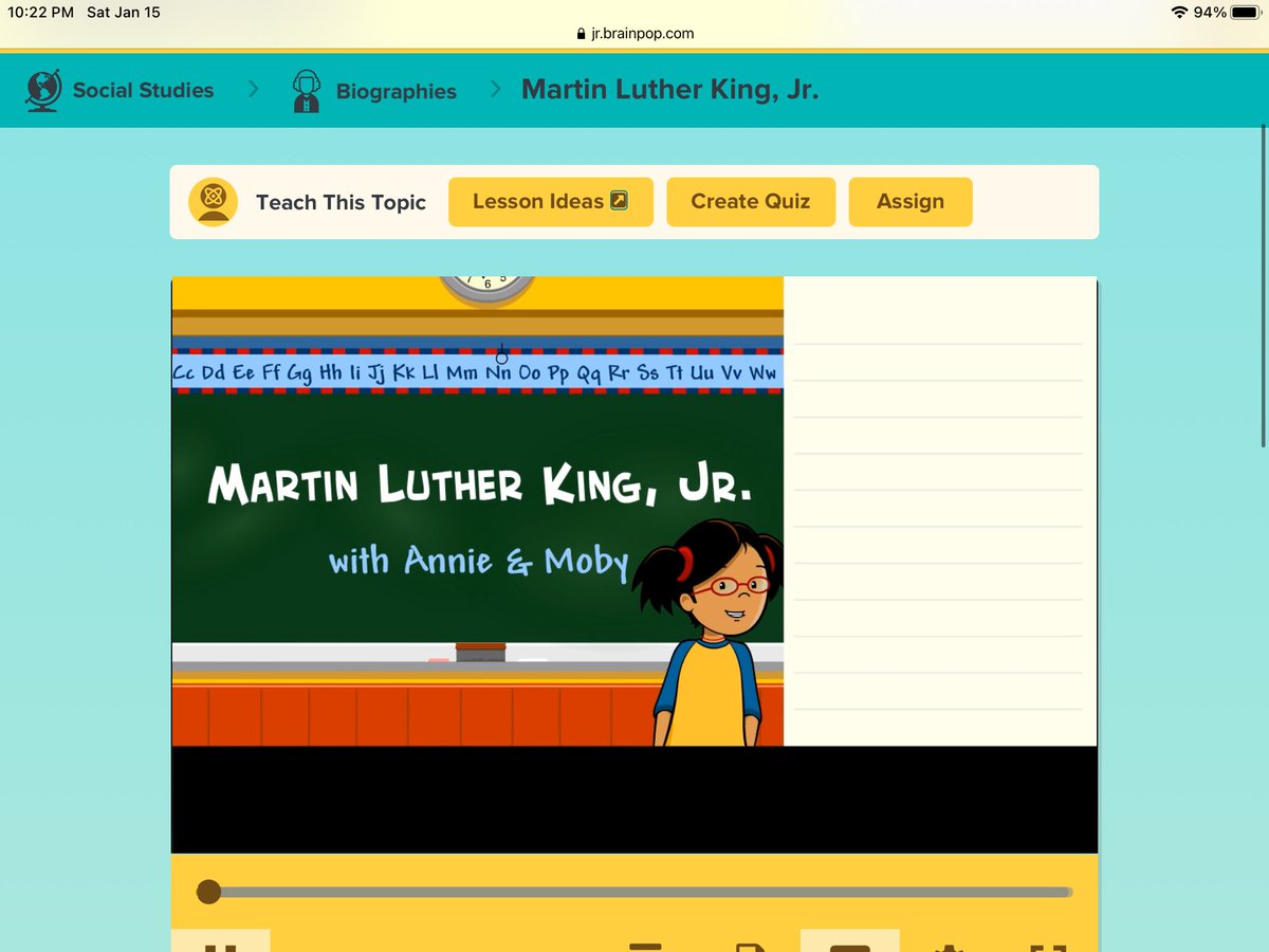 Learning about Martin Luther King Jr. on Brain Pop Jr. &amp; Epic Books #rss11 ⁦<a href="/tammygiordano/">Tammy Giordano</a>⁩ ⁦<a href="/CounselorAmanda/">Amanda Acheson, LPC</a>⁩ ⁦<a href="/MrsJDeVito/">Jennifer DeVito</a>⁩ #firstgraderocks