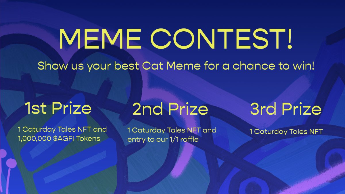 caturdaytales's tweet photo. 🚨 MEME CONTEST STARTS NOW 🚨

1⃣ Follow @CaturdayTales
2⃣ Like and Retweet this post (Tag 2 friends)
3⃣ Reply or post with your Cat Memes with the hashtag #meowmeme and tag @caturdaytales 

Community chooses the winners on 1/22!

#nft #NFTCommunity #MEMES #Contest https://t.co/qYnCImFtDO
