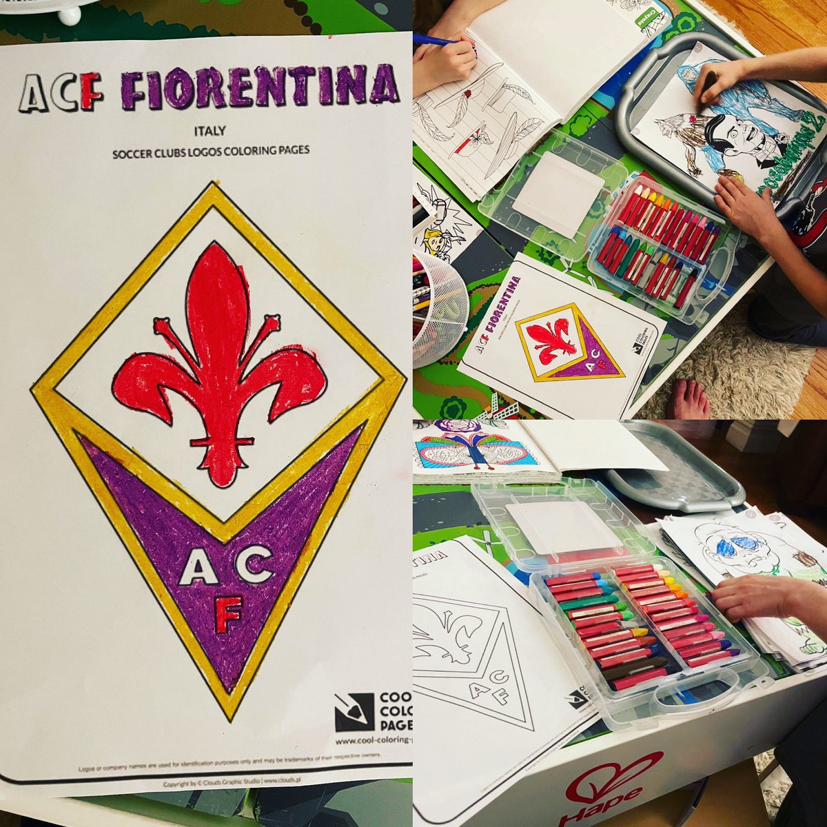 Coloring with the kids before bedtime- we all have our passions ⚜️<a href="/Viola_Nation/">Viola Nation</a> <a href="/ACFFiorentinaEN/">ACF Fiorentina English</a> <a href="/acffiorentina/">ACF Fiorentina</a>