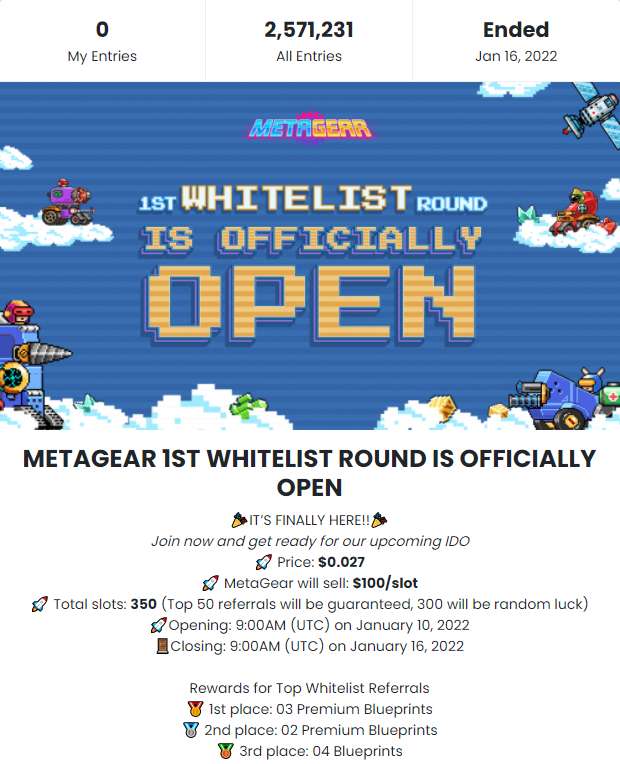 MetaGearGame's tweet photo. 🔔METAGEAR WHITELIST EVENT WILL END IN 5 HOURS🔔
Time has never run faster ✨ONLY 5 HOURS until your opportunity to win our Whitelist closes❗❗
💥Don’t wait, click NOW: https://t.co/Qby0MNawjB
❌You MUST participate in this event with an active wallet that has transcations❌ https://t.co/2WWjT2NEOt