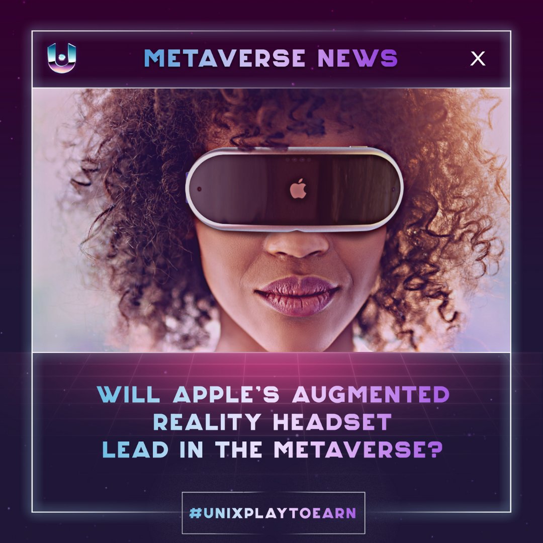 unixcorpgg's tweet photo. One of the Big Five tech giants, @Apple, is rumored to release a #VirtualReality (#VR) gadget this 2022! 

Are you going to buy Apple's #AugmentedReality (#AR) headset for your #Metaverse adventures?

Read more:
https://t.co/gula991fKi

#UniX #UniXGaming #NFTNews  #CryptoNews https://t.co/ImsVTTSQPB