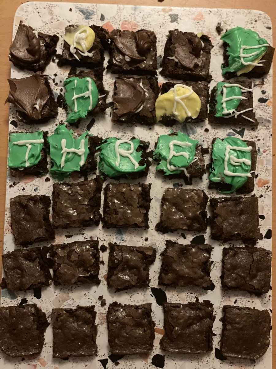 Sam_Guthrie's tweet photo. I made a Wordle cake. Please clap. https://t.co/GE9O78jgpb