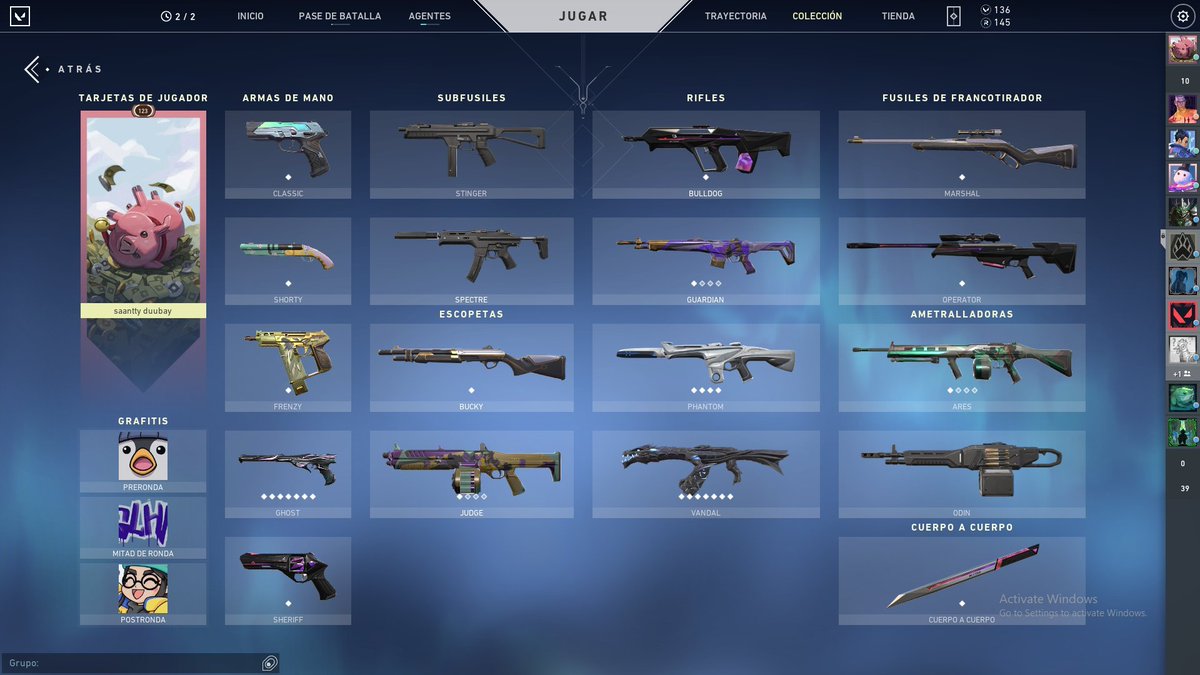 vendo cuenta de valorant 
*Vandal Dragon 
*Phantom Ion
*Ghost soverana
*1 pase de batalla

rt y v se agradecen :D