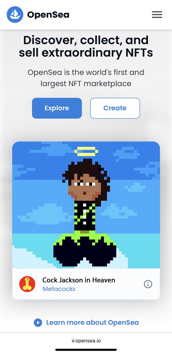 metacock's tweet photo. #metacock @opensea. Haters gonna love this! Muchas gracias @michaeljackson ❤️.
#NFT #NFTCommunity #NFTs #NFTGiveaway #NFTdrop #parody https://t.co/aRGDU5GwNx