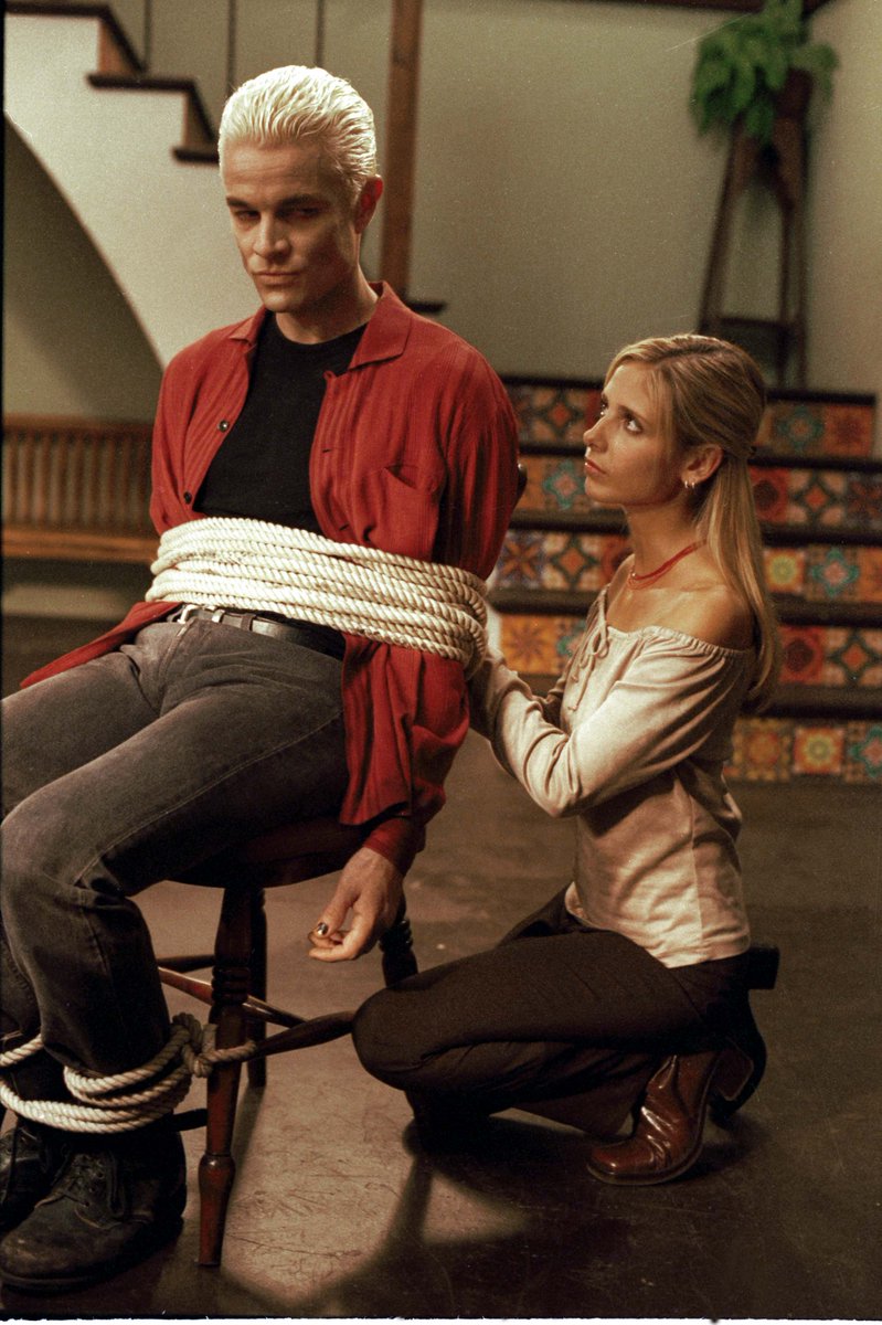jamie_marsters's tweet photo. Pic of the Day: 

Spike: Bloody Hell, woman. You're cuttin' off my circulation.

Buffy: You don't have any circulation.

Spike: Well, it pinches.

@JamesMarstersOf @SarahMGellar @BuffyTVS #Spike #Buffy #Spuffy #BuffytheVampireSlayer #BtVS #TheSmirkOnHerFaceTho #GoGirl https://t.co/C8nxRdydZx