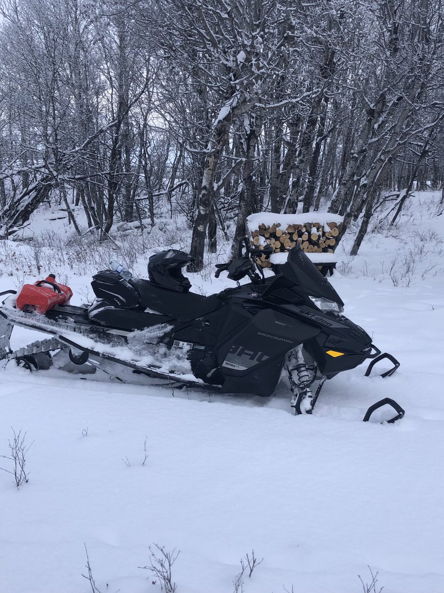 First ride out to the fire pit this year. Glad to have a good snow cover after such a dry summer.