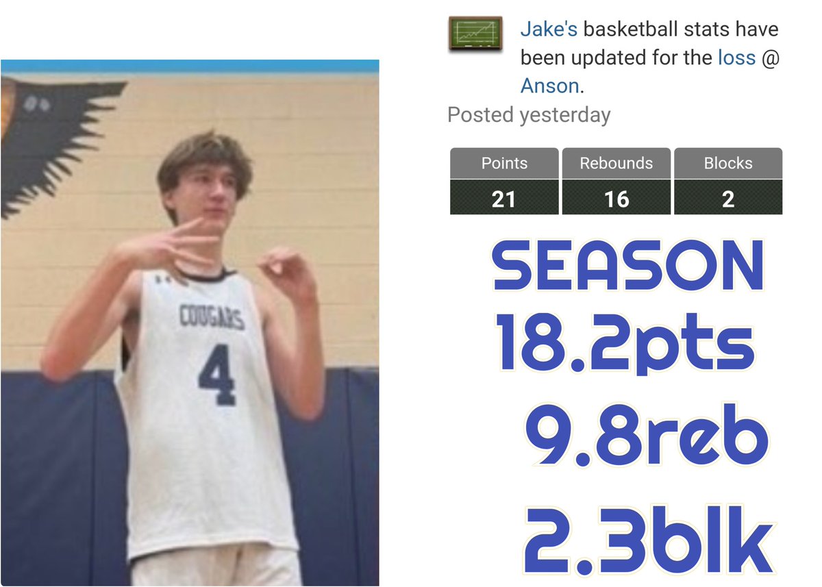 Big game for 
6'5 2023 F <a href="/JakeShearin/">Jake Shearin</a> in tough 1 point loss to Anson
<a href="/PrincetonMBB/">Princeton Men’s Basketball</a> <a href="/HarvardMBB/">Harvard Men’s Basketball</a> <a href="/CMU_TartanHoops/">Carnegie Mellon University Men's Basketball</a> <a href="/Babsonhoops/">Babson Basketball</a> <a href="/PennMBB/">Penn Men's Basketball</a> <a href="/BrownBasketball/">bronny ball</a> <a href="/CULionsMBB/">Columbia Men’s Basketball</a> <a href="/AppStateMBB/">App State Basketball</a> @FurmanHoops <a href="/DartmouthMBB/">Dartmouth Men’s Basketball</a> <a href="/YaleMBasketball/">Yale Men's Basketball</a> <a href="/EmoryBasketball/">Emory Men’s Basketball</a> <a href="/murph_mit/">Christian Murphy</a>