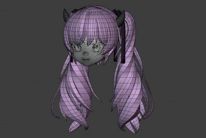 サボってたモデルを弄りなおしている
髪の毛は無限に修正してしまうのでこの辺で一旦打ち切り 