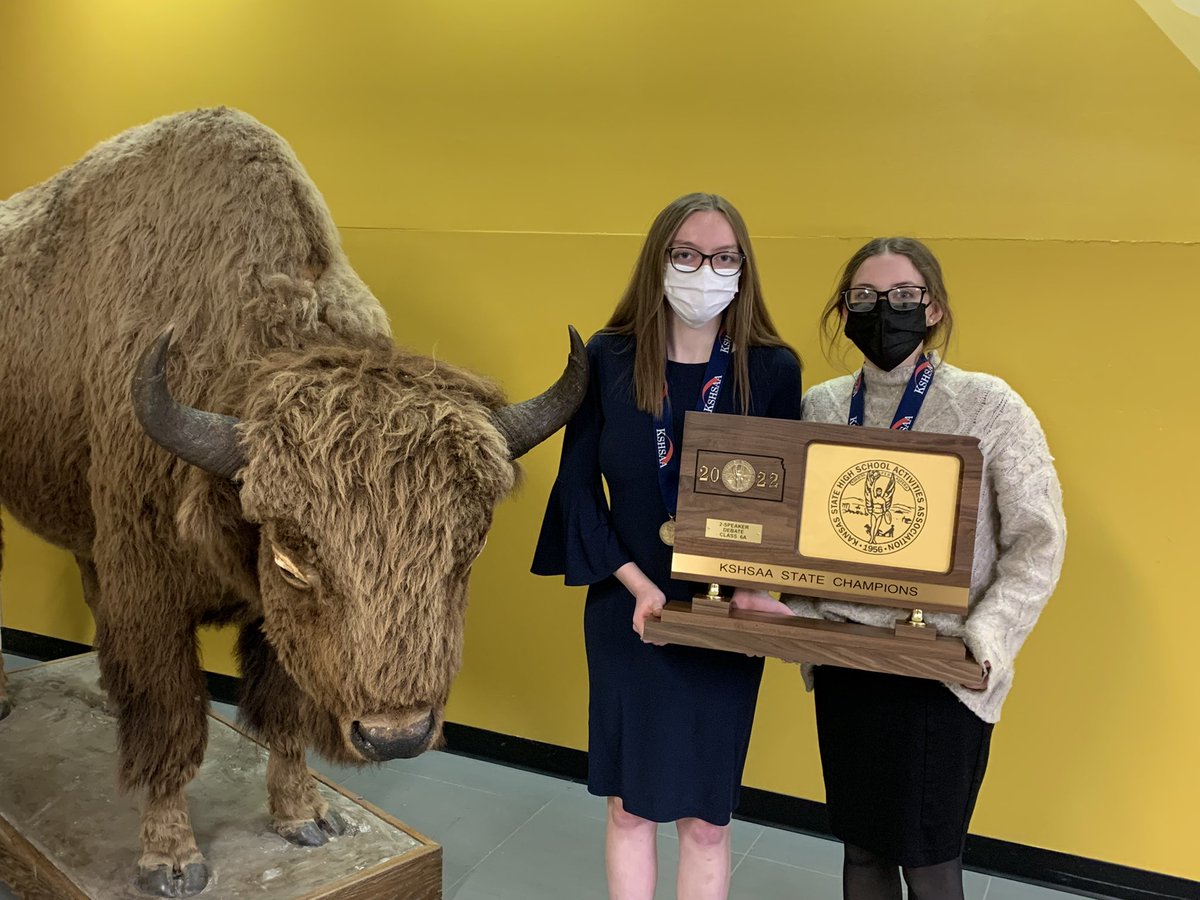 Congratulations to 6A State Debate 2-Speaker champions from Washburn Rural - Karissa Kromminga and Lauren Reed