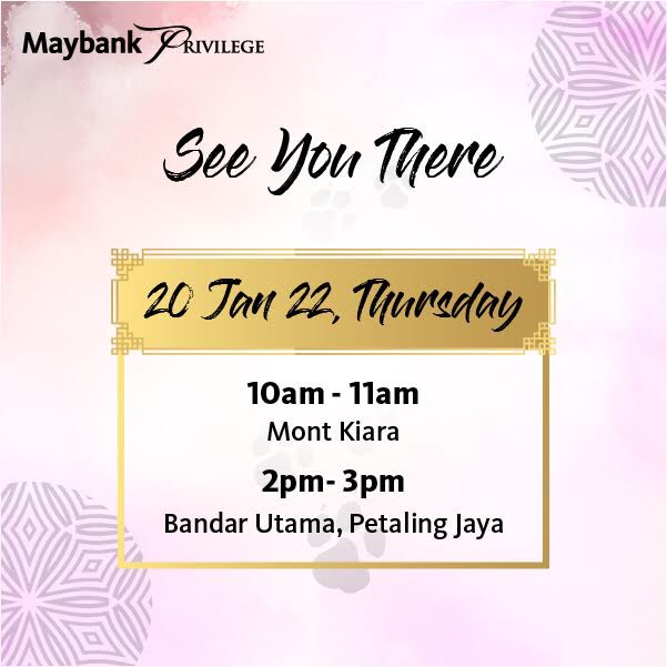 MyMaybank's tweet photo. Visit one of these 8 Maybank branches between 10-11am and 2-3pm on these selected dates! T&amp;C apply. Find out more at https://t.co/G0vtjbQia2 #MaybankPrivilege #HelloTiger #RoarsomeCNY https://t.co/zy66rWjUIG