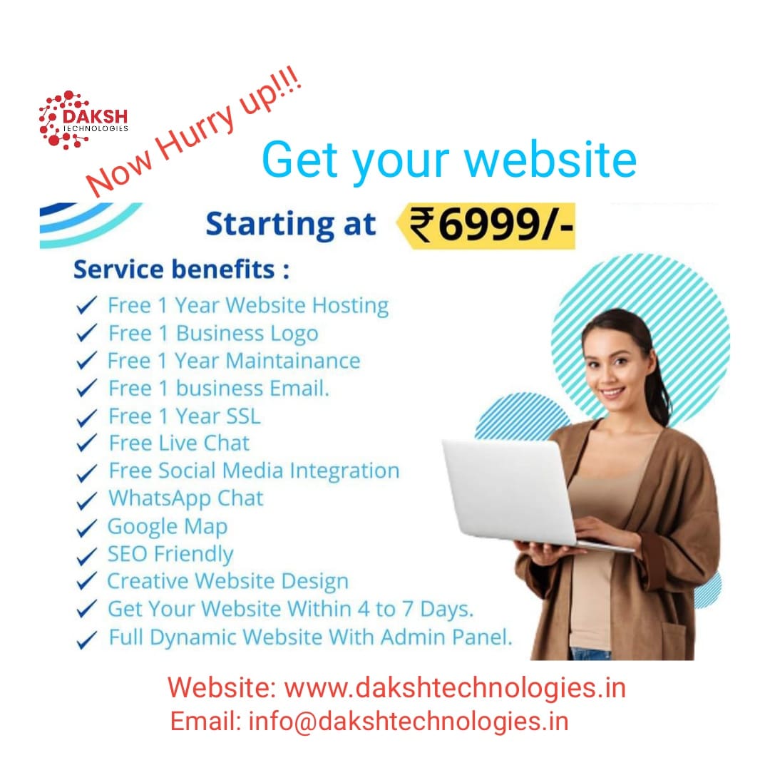 _HappyCustomers's tweet photo. Get your website starting from 6999/ 🎉

➡️ You can call or whatsapp on 9968390438

Daksh Technologies
Website - https://t.co/0v5npklCV8
Email - info@dakshtechnologies.in https://t.co/mtP5ZpjGi3