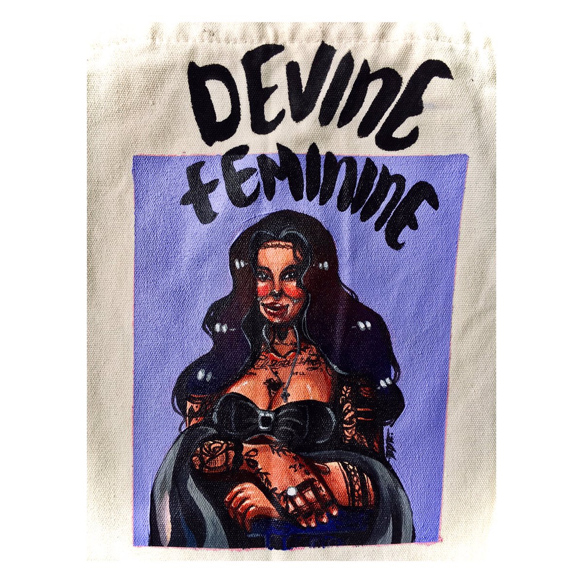 berroca_art's tweet photo. “Devine Feminine” 2022
Acrylics on Tote Bag 

Perks of being an artist is that you can paint whatever design you want on a tote bag when you don’t find a cute one on an online shop 

#artph #arttwt #painting #acrylicpainting #acrylic #totebag https://t.co/RTyYl8y6x4