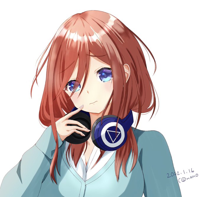 こなのさんがTwitterに投稿した中野三玖(五等分の花嫁)のイラスト。